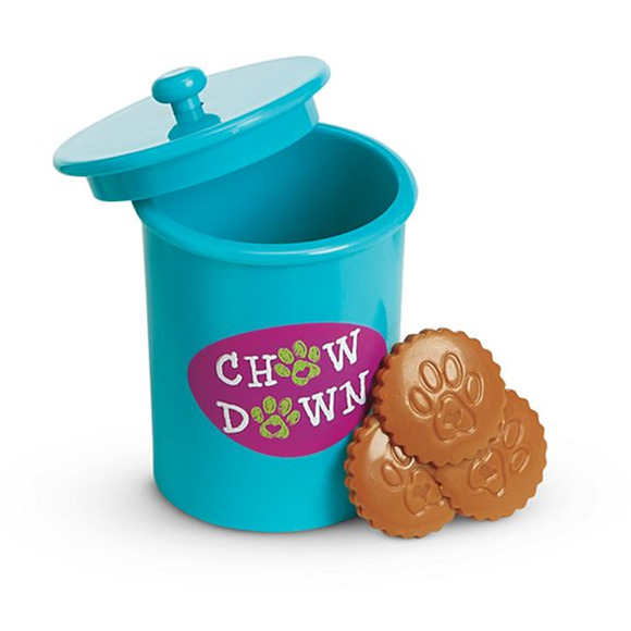 American Girl TREATS & EATS PET SET Bowls Mat Treats Jar Container Stickers BOX - Picture 4 of 5